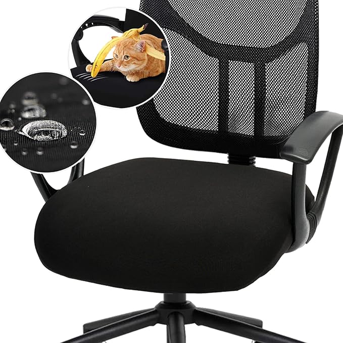 DIVA EN CAMINO DEC Water-Resistant Stretchable Desk Office Chair Seat Cushion Covers - Universal Spandex Computer Chair Sl...