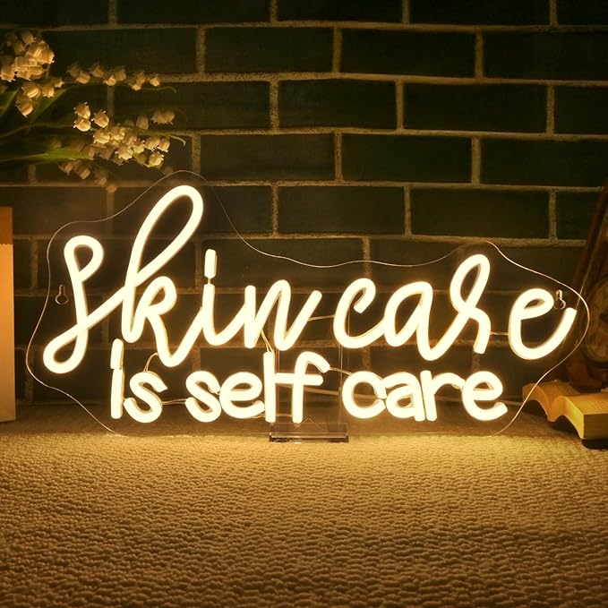 WLHOPE Skin Care is Self Care Neon Signs for Wall Decor LED Lights Decorations for Beauty Salon Facial Spa Bathroom, Get Y...