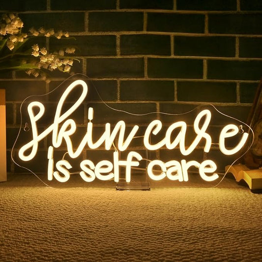 WLHOPE Skin Care is Self Care Neon Signs for Wall Decor LED Lights Decorations for Beauty Salon Facial Spa Bathroom, Get Y...