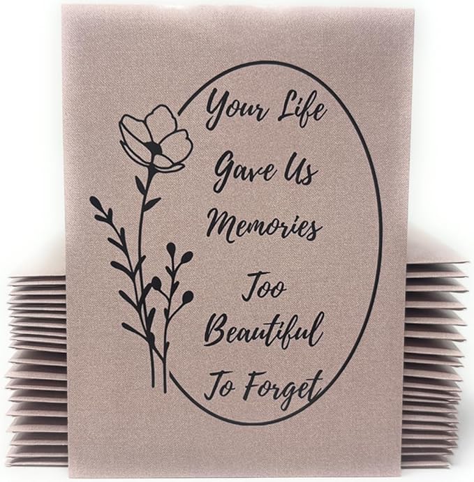 Forget Me Not Seeds - Memorial Funeral Favors - Memories Too Beautiful - 3.25x4.5 inches - Prefilled Seed Packets - Ready ...