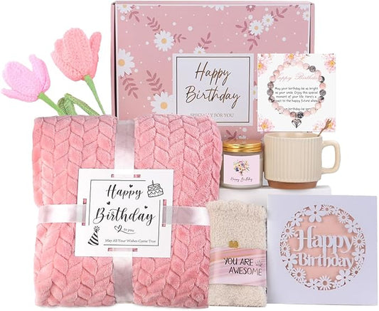 Easter Birthday Gifts for Women, Birthday Gift Basket for Teen Girl, Self Care/Get Well Soon Gift Package, Happy Birthdays...