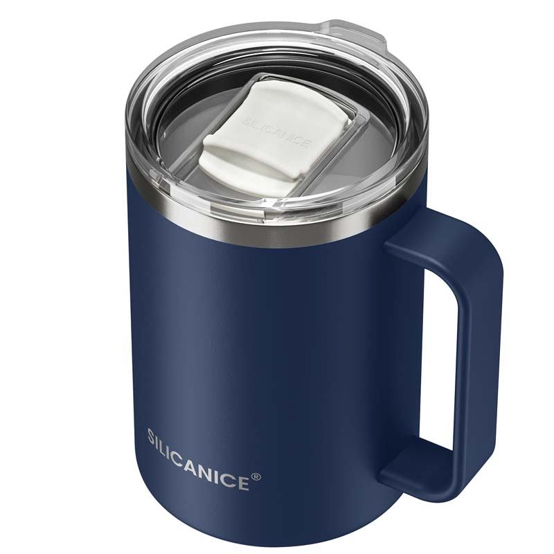 14 Oz Insulated Coffee Mug With Handle, Detachable Slider Lid For Deep Cleaning, Scratch & Break Resistant, Stainless Steel Vacuum Tumbler, BPA-Free, Ideal Gift For Men & Women
