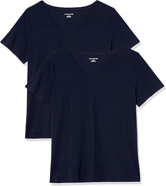 Amazon Essentials Women's Plus Size Short-Sleeve V-Neck T-Shirt