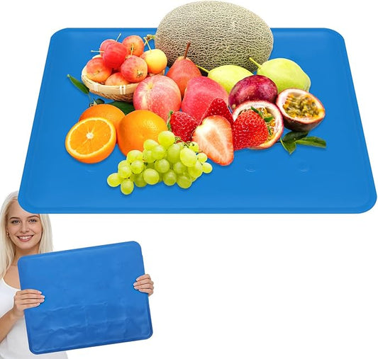3 PCS Reusable Freezable Ice Mat for Buffet and Food Trays, Cooling Mat for Cold Serving, Chilling Mat for Charcuterie, Ch...