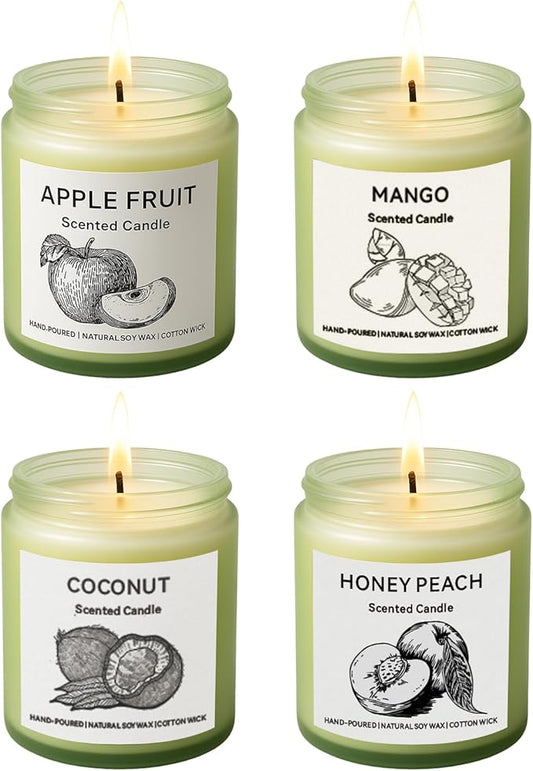 Scented Candle Gift Set, 4 Pack 25oz Soy Wax Candles, 200 Hour Burn Time, Long Lasting Aromatherapy Candles for Home Fragr...