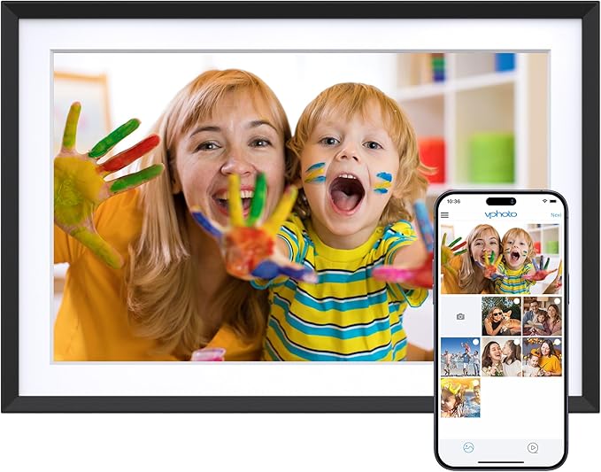 Dragon Touch 10.1'' WIFI Digital Picture Frame - 1280*800 HD IPS Touch Screen Digital Photo Frame Display, Auto-Rotate, Sh...
