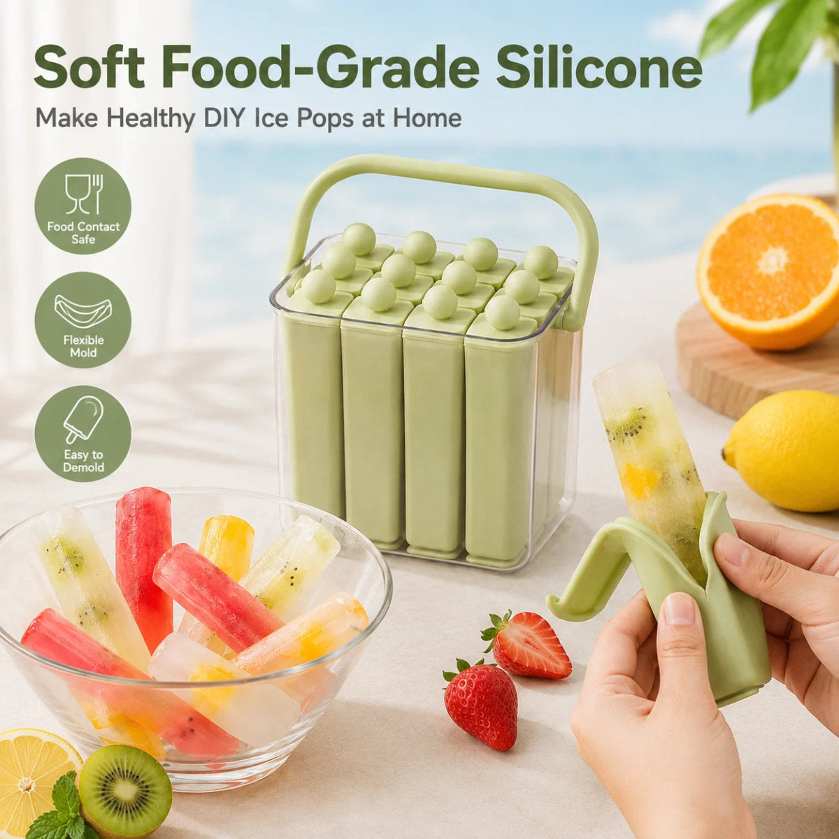 Ice Cube Tray Mold Food-grade For Home Use Summer Refrigerator