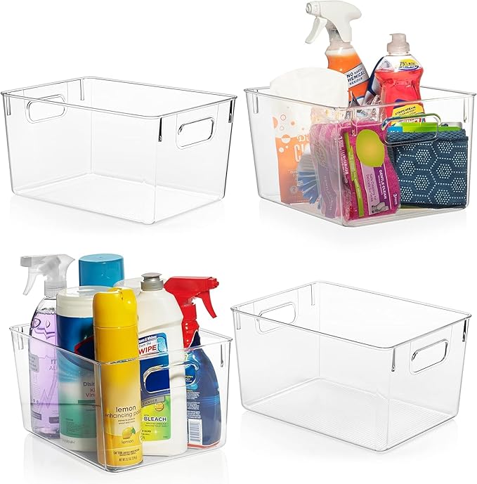 ClearSpace Clear Plastic Storage Bins – Pantry Organizers & Storage Containers, Cabinet Organizer - Home Organization Must...