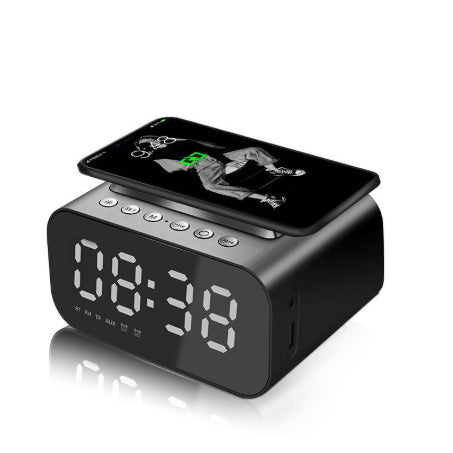Wireless Charging Bluetooth Speaker With Alarm Clock Sound
