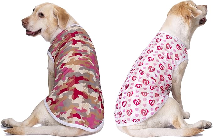 2 Pack Camo Dog Tshirts for Medium Large Dogs, Quick Dry Dog Cooling Vest Shirt T-Shirts Girl Boy,Breathable Stretchy Tank...