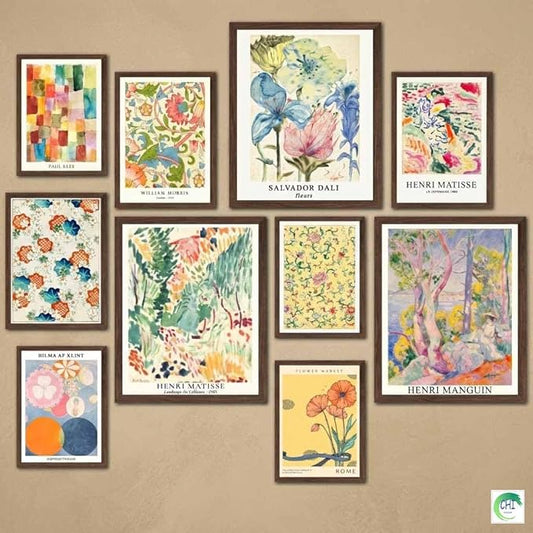 LANCHI95 10 Pcs Vintage Eclectic Wall Art Prints, Trendy Maximalism Poster for Aesthetic, Abstract Eclectic Wall Decor Van...