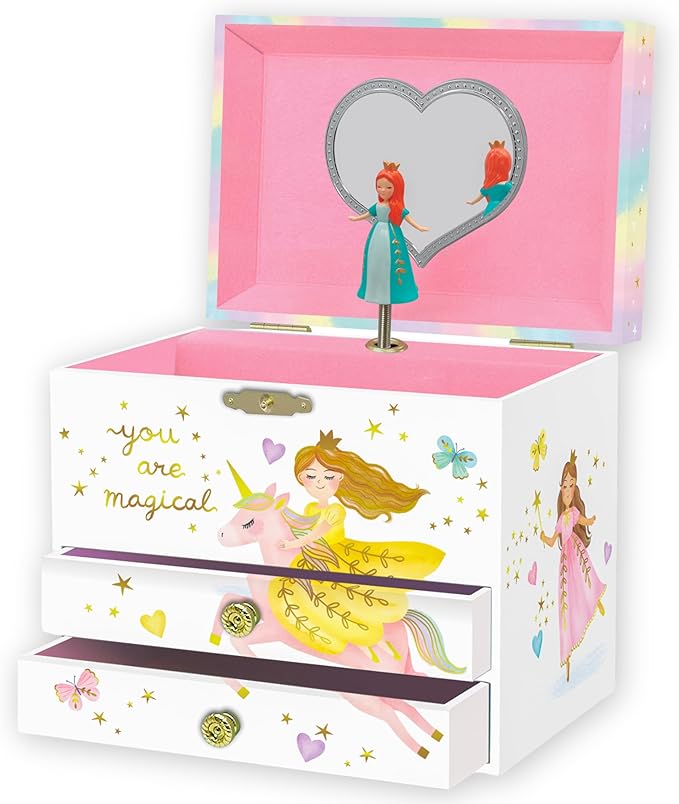 Musical Princess Jewelry Box for Girls - Kids Music Box with Spinning Princess, Princess Birthday Gifts for Little Girls, ...