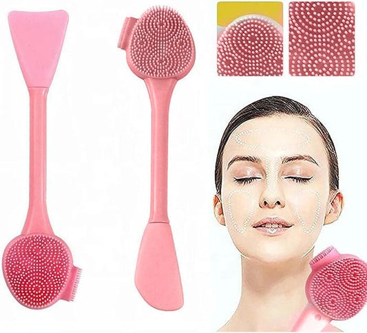 2PCS Silicone Facial Cleanser Tool,Silicone Face Manual Beauty Tools Facial Cleanser Soft Bristle Cleaning Tool Double-Sid...