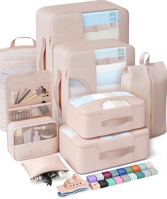 Veken 8 Set Packing Cubes, Cruise Ship Travel Essentials Accessories for Beach Vacation, Personalized Gifts for Women Mom ...