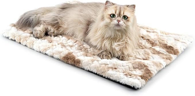 Petace Self Warming Cat Bed, 24" x 18" Ultra Soft Cat Dog Pet Heating Pad for Indoor Outdoor, Non-Slip Heated Dog Mat Ther...