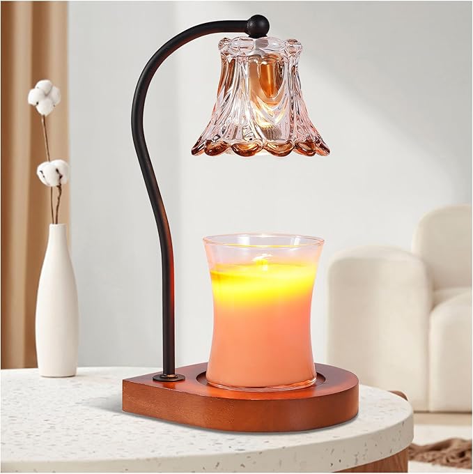 BODEVEDOB Candle Warmer Lamp with Timer,Dimmable Electric Fragrance Wax Warmer,Elegant Home Decor Melt Warming Heater As B...