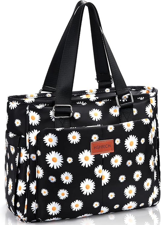 HSHRICH Large Floral Insulated Handbag for Women Work, 12L Leakproof Lunch Cooler Tote with Storage Pocket, Reusable for P...
