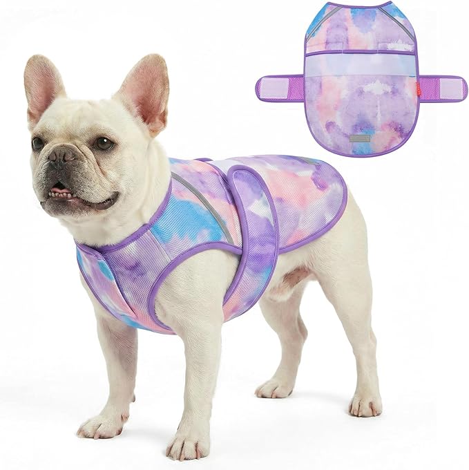 KYEESE Dog Cooling Vest, Lightweight Dog Cooler Jacket, 3D Breathable Mesh Pet Cooling Shirts for Summer with Reflective S...