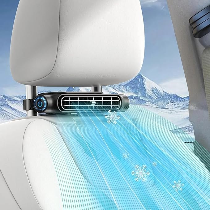 Car Fan for Driver and Passenger's Seat - Mini Portable USB Backseat Cooling Fan Kids Baby Quiet headrest Neck Fan Accesso...