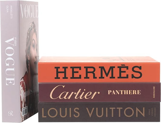 PROBENEX Glam Large | 4 PCS Faux Decorative Books for Home Decor | Not Real Books (Cardboard Boxes) | Coffee Table, Booksh...