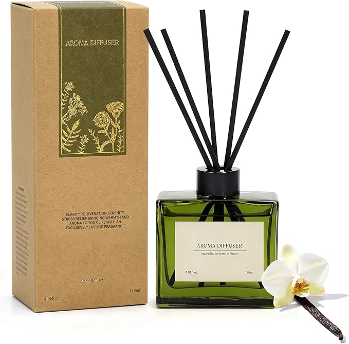 GAGINGOOLD Reed Diffuser, 4 oz Vanilla Cream Scent Diffuser with 7 Sticks, 90 Days Long Lasting Reed diffusers for Home, E...