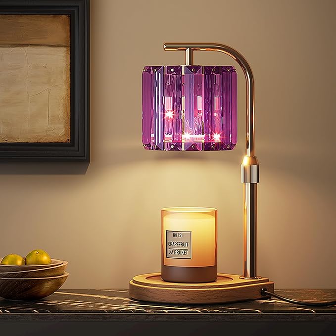 IN HAPPY Purple Candle Warmer Lamp with Timer and Dimmer, Electric Adjustable Candle Lamp Warmer, Birthday Gifts for Wome...