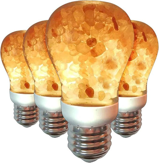Himalayan Glow LED Light Bulb, Patent Design 60-Watt Equivalent, Warm Amber Glow, Salt Bulb Light, 4 Count
