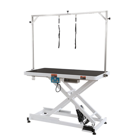 50' Electric Pet Grooming Table, Heavy Duty Dog Grooming Arm For Large Dogs, Height Adjustable Dog Grooming Station, Anti Slip Tabletop/Dog Grooming Station, Max Bearing 400LBS