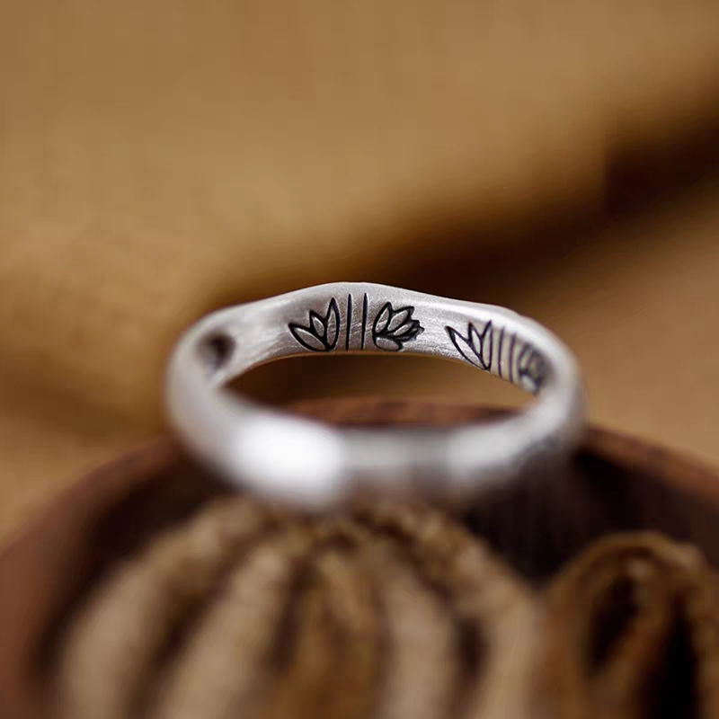 1pc 999 Sterling Silver Koi Fish & Bamboo Open Ring, Retro Lucky Style, Perfect For Daily Wear & Exam Valentine's Gift