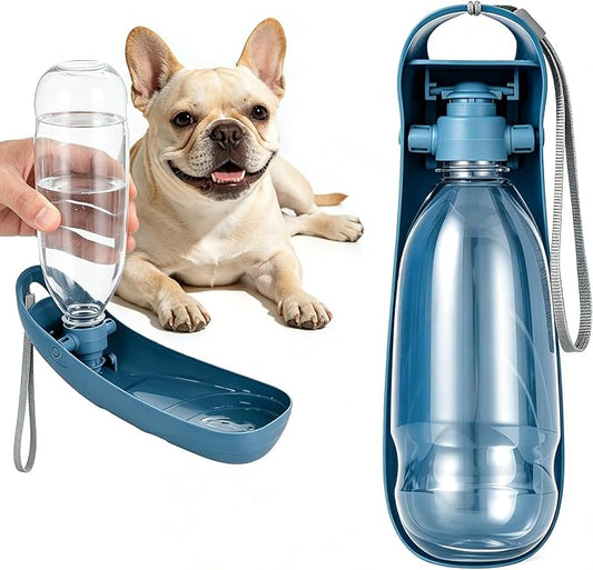 Billionchains Dog Water Bottle, 550ML Large Capacity Leak-Proof Portable Pet Water Dispenser with Carrying Lanyard, Ideal ...
