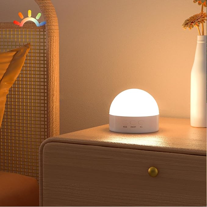 Kintion Portable Night Light, Dimmable 8 Color Lighting, 1800mAh Battery Rechargeable, Small LED Lamp for Nursery, Baby, K...