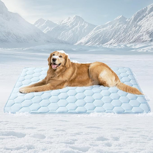EHEYCIGA Cooling Mat for Dogs, 41" x 28"(Q-Max>0.53), Washable Dog Cooling Mat, Portable Kennel Cooling Pet Pad for Summe...
