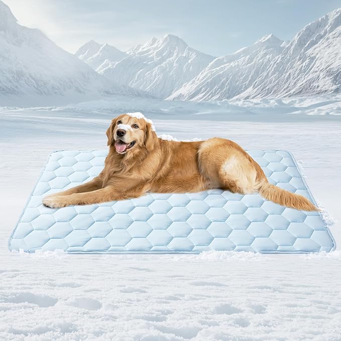 EHEYCIGA Cooling Mat for Dogs, 41" x 28"(Q-Max>0.53), Washable Dog Cooling Mat, Portable Kennel Cooling Pet Pad for Summe...