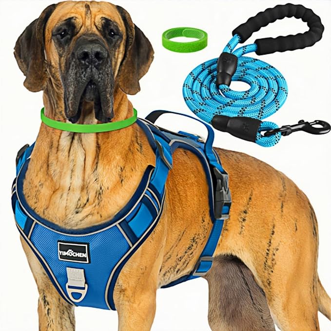 No Pull Dog Harness 2 Clip,Dog Walking Harness XLarge Sized Dogs,Reflective Oxford Service Vest and Easy Control Handle Ad...