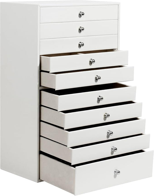 GUKA Large Jewelry Box, Jewelry Case with 10 Drawers for Big and Small Jewelry, Jewelry Storage Organizer for Watch Earrin...