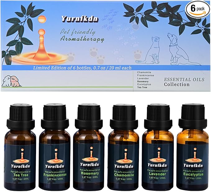 Pet-Friendly Essential Oil Set: Home Fragrance and Stress Relief. Safe for Dogs and Cats, Suitable for Aromatherapy Diffus...