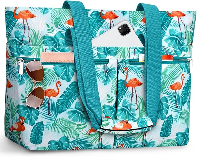 HUANLANG Large Beach Bags for Women Pool Bag with Zipper, Waterproof Sandproof Beach Tote Travel Bag with Wet Pocket | Wat...