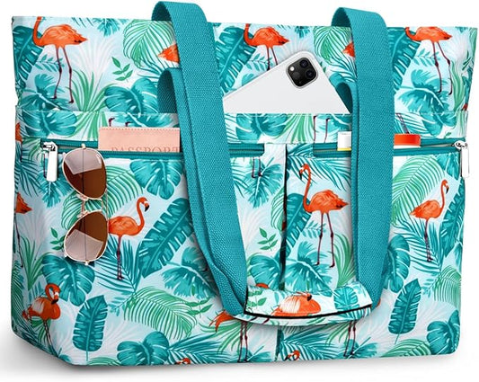 HUANLANG Large Beach Bags for Women Pool Bag with Zipper, Waterproof Sandproof Beach Tote Travel Bag with Wet Pocket | Wat...