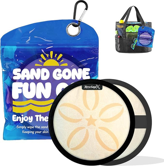 Terra Sage X Beach Sand Remover Mitt for Family Kids Women, Beach Essentials Sand Eraser Accessories, Vacation Must Haves ...