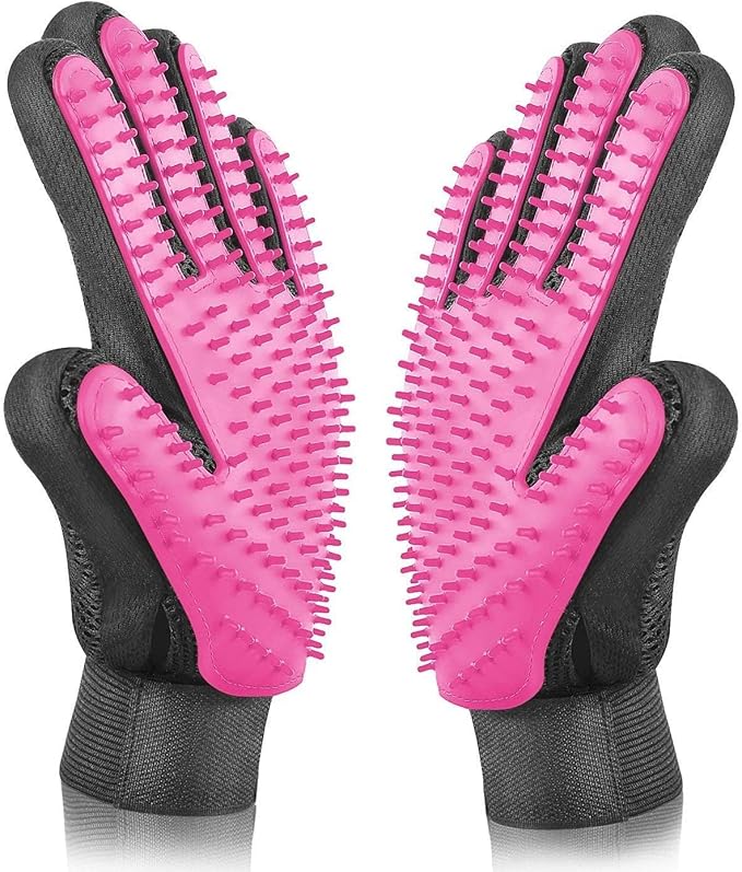 BYETOO Pet Dog Cat Grooming Glove with 261Tips,Gentle Deshedding Brush Glove,Efficient Pet Hair Remover Mitt,Massage Tool ...
