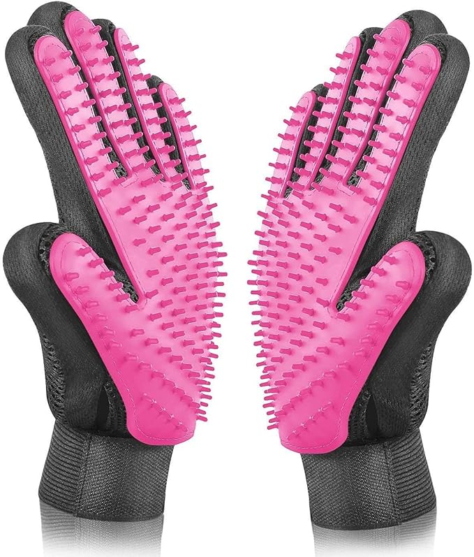 BYETOO Pet Dog Cat Grooming Glove with 261Tips,Gentle Deshedding Brush Glove,Efficient Pet Hair Remover Mitt,Massage Tool ...