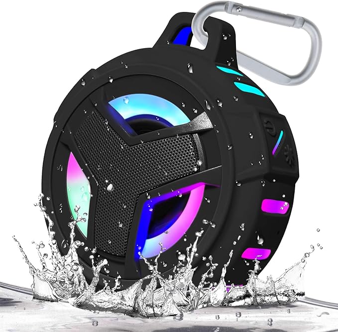EBODA Bluetooth Shower Speaker, Portable Bluetooth Speakers, IP67 Waterproof Wireless Speaker with LED Light, Floating, 20...
