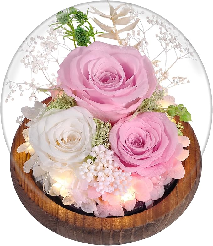 Gift for Woman Forever Flower for Delivery Prime Unique Preserved Flower Fresh Bouquet Pink Roses Birthday Gift for Her, W...