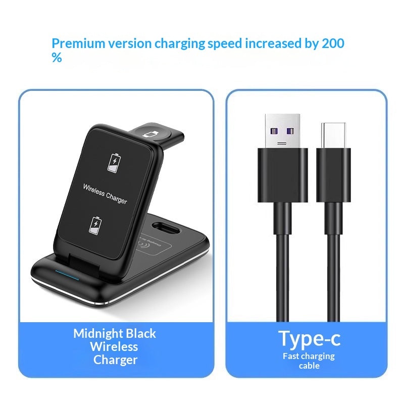 Three In One Fast Charging Bracket Magnetic Base Wireless Charger