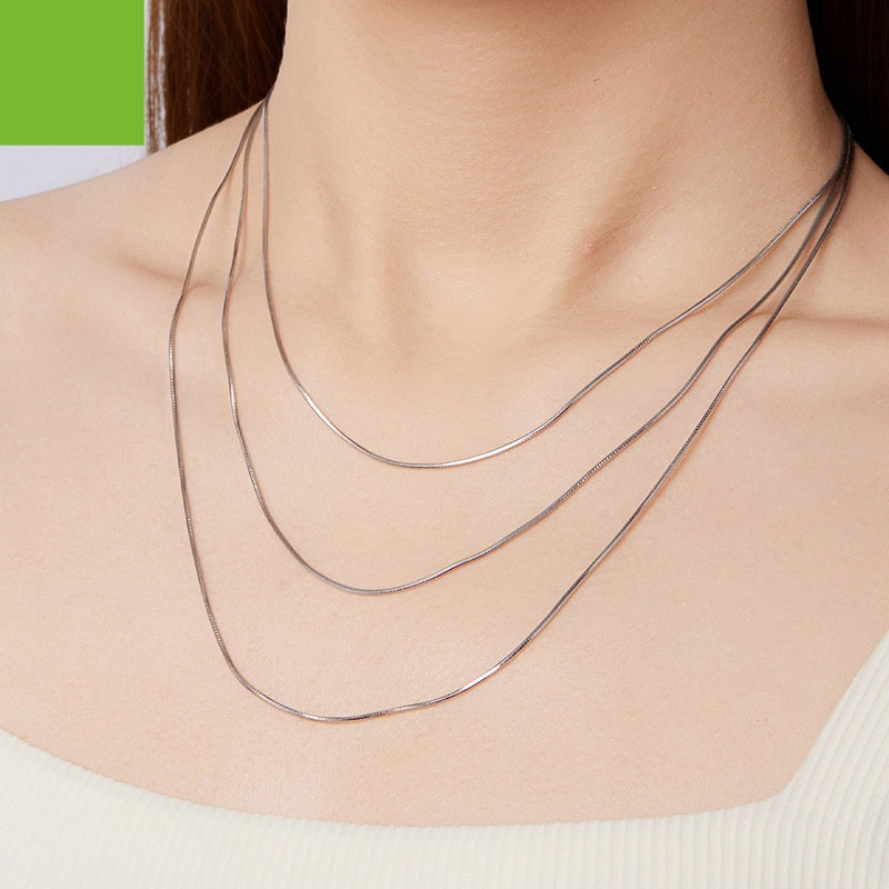 S925 Sterling Silver Plated K Gold Base Necklace