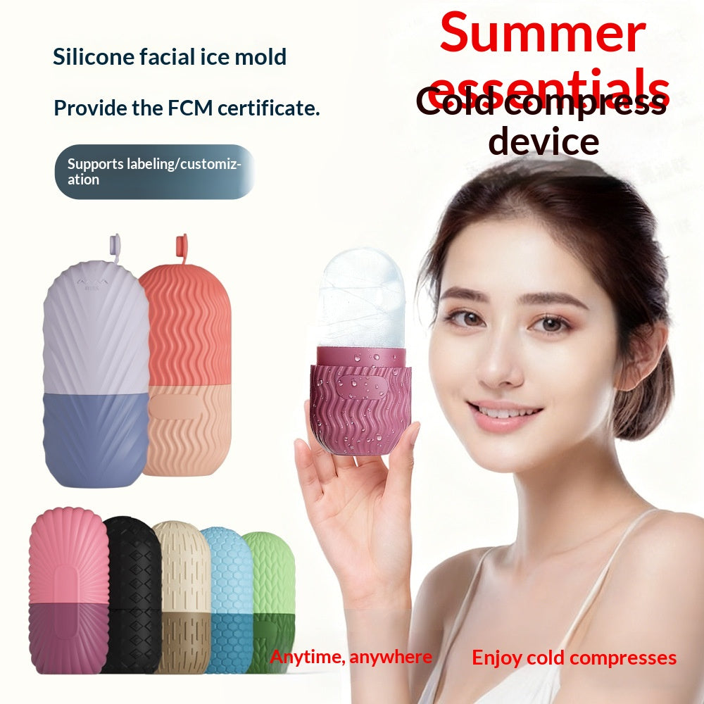 Facial Ice Compress Facial Massage Beauty Ice Tray Silicone Ice Cube Mold
