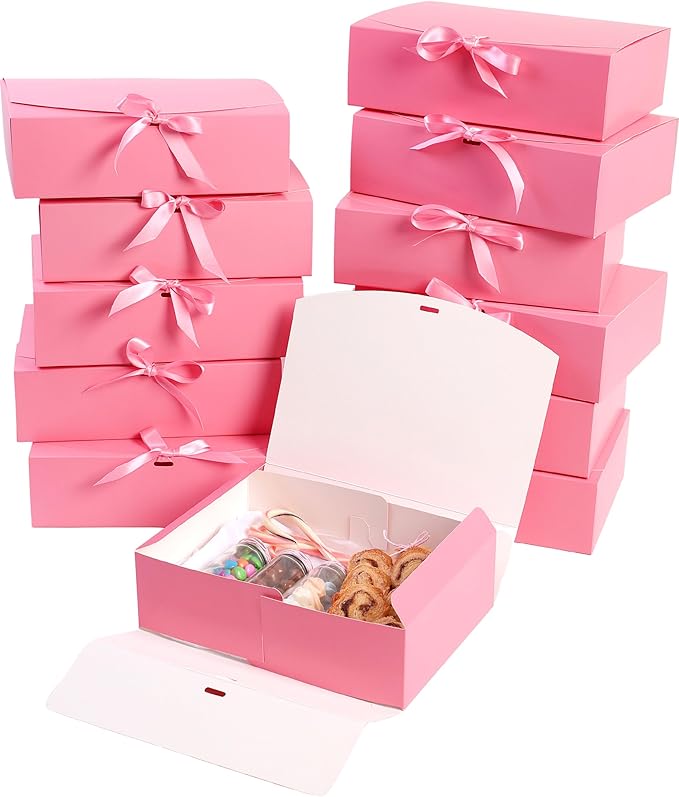 HummingBox Pink Gift Box Set of 16 - Gift Boxes for Presents & gifting on weddings, birthdays & more - Easy to Assemble Pi...