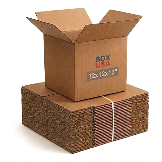 BOX USA Cube Shipping Boxes 12"L x 12"W x 12"H (25-Pack) - Corrugated Cardboard Box for Moving, Mailing, Packing, Packagin...