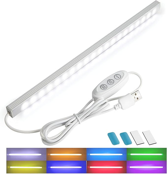 AXHHTVCGY RGB Light Bar with Color Memory & Dimmable Brightness for Monitor/Desk, Under Cabinet Lights with 8 Colors & Dyn...