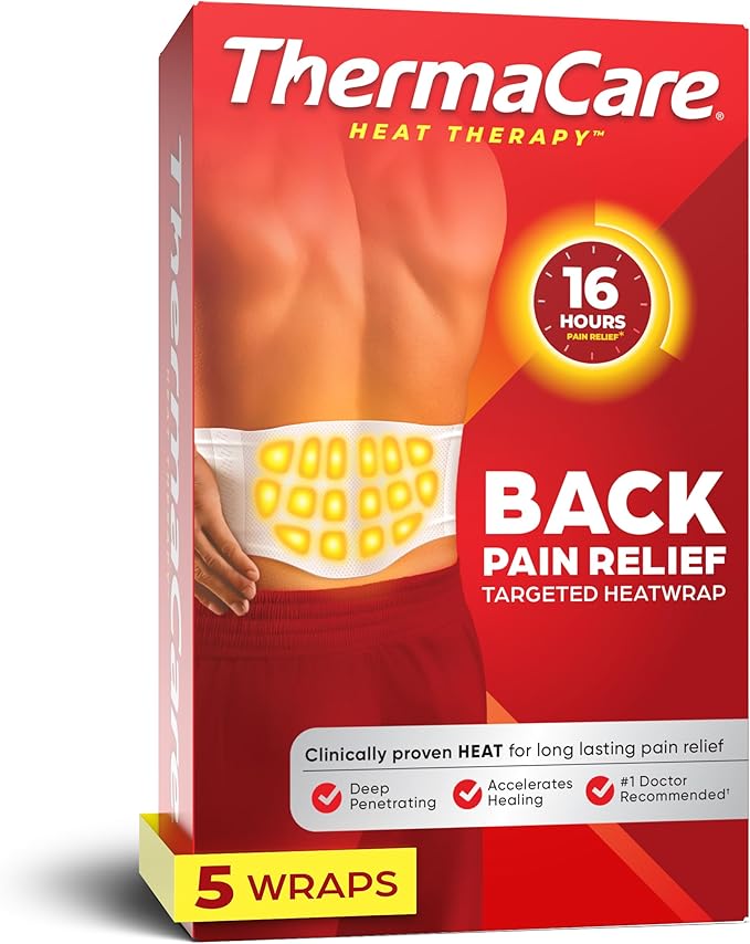 ThermaCare Advanced Back & Hip HeatWraps - Long-Lasting, Disposable Heat Therapy for Lower Back Pain, Muscle Soreness, & H...